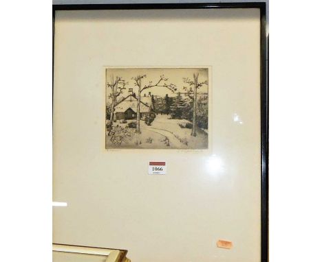 E H Lockhead - Birsemohr, etching, signed and titled in pencil to the margin, 14 x 17.5cm 