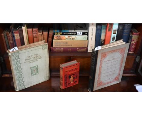 Books - The Orphan of Pimlico by W M Thackery, 1876, quarter Morocco folio to/w Dutch Painters of the Nineteenth Century (Max