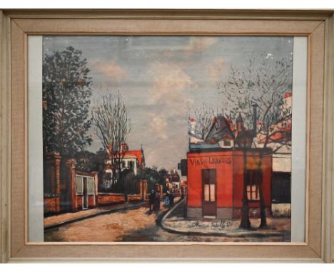 After Maurice Utrillo - reproduction print 'Vins et Liquers', 50 x 67 cm 