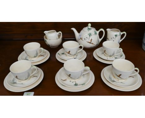 Royal Doulton pottery tea service, printed with 'The Coppice' D5803 (22 pieces) 