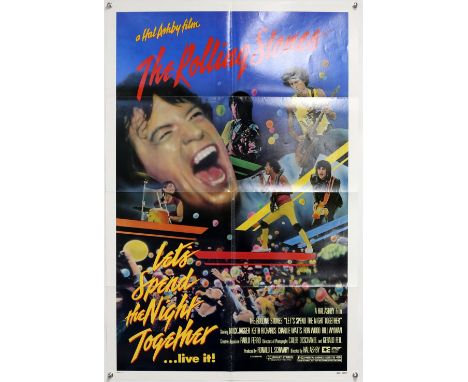 Let's Spend the Night Together (1983) US One Sheet film poster, starring The Rolling Stones on their US Tour 1981, folded, 27