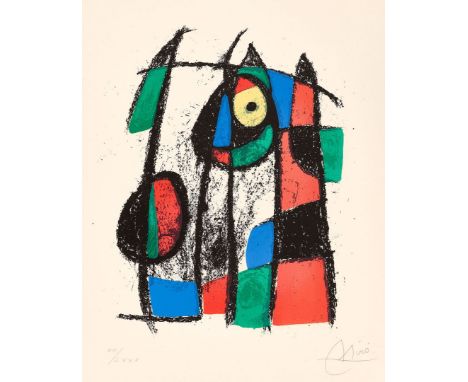 JOAN MIRÓ (1893 Barcelona - 1983 Palma) Abstrakte KompositionFarblithographie auf festem Arches Velin. 1975.31 x 22 cm (54 x 