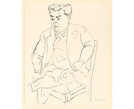 RUDOLF GROßMANN (1882 - 1941, Freiburg im Breisgau) Bildnis des Eugen RobertFeder in Schwarz auf Velin. 1920er Jahre.39,5 x 3