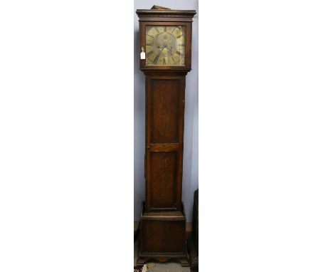 18th century eight day longcase clock movement by John Lee of Cookham, with subsidiary seconds dial, twin train movement, bra