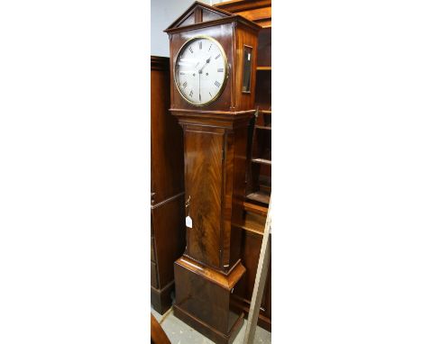 George III mahogany longcase domestic regulator clock, inscribed Desbois & Wheeler, Grays Inn Passage, London, the triangular