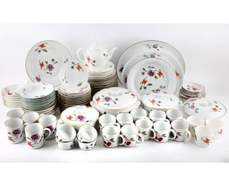 Extensive Royal Worcester 'Astley' pattern dinner, tea and coffee service, comprising serving dish, six casserole dishes, two