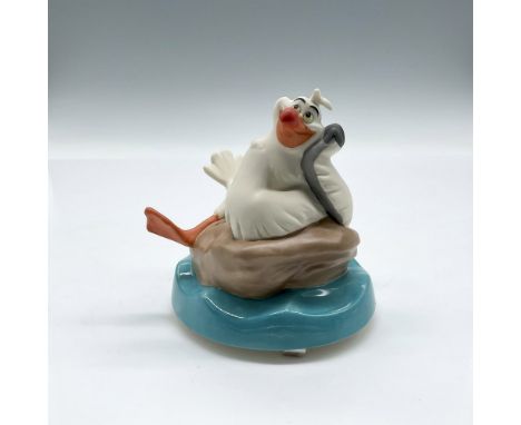 Collectors Society Members only Little Mermaid sculpture, Scuttle resting on a rock. Colored in white, orange, brown and turq