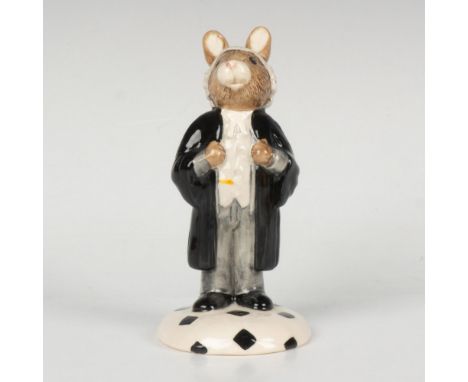 A figure of a judicial officer, wearing a black robe and white wig. RDICC. This item comes with its original box: 3.5"L x 2.5