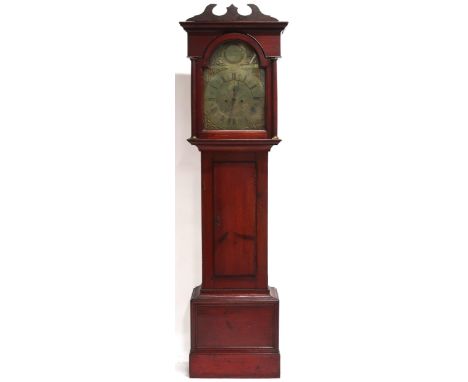 A 19TH CENTURY MAHOGANY CASED DANIEL BROWN OF GLASGOW LONGCASE CLOCK&nbsp; with brass dial bearing Roman and Arabic numerals,