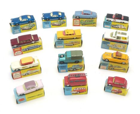 A COLLECTION OF BOXED&nbsp;CORGI TOYS&nbsp;MODEL VEHICLES Comprising 221 "Chevrolet" New York Taxi Cab, 225 Austin Seven, 232