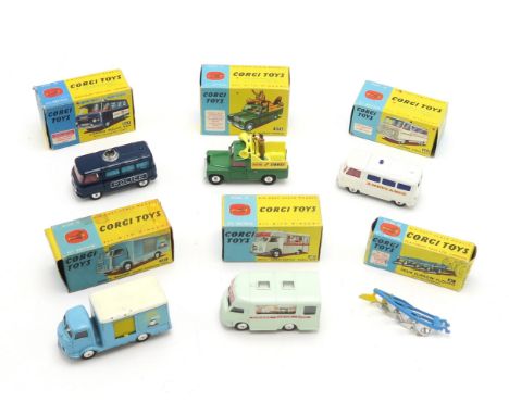 A COLLECTION OF BOXED CORGI TOYS MODEL VEHICLES&nbsp; Comprising 407 Smiths "Karrier Bantam" Mobile Shop, 435 Karrier "Bantam