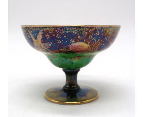 DAISY MAKEIG-JONES (1881-1941) FOR WEDGWOOD A Fairyland lustre melba dish, in the Leapfrogging Elves pattern, no Z4968, 8cm h