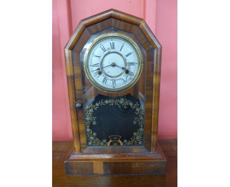 A 19th Century American Jerome &amp; Co. walnut mantel clock