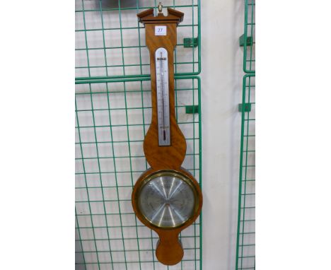 A mahogany aneroid banjo barometer