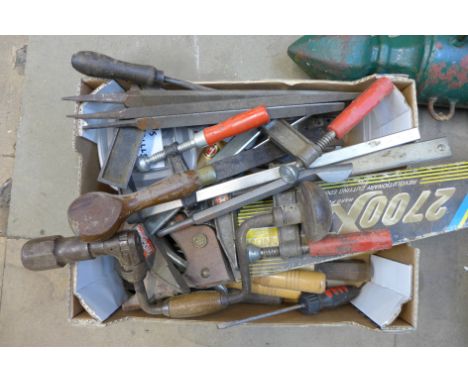 A box of assorted tools