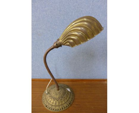 A brass anglepoise lamp