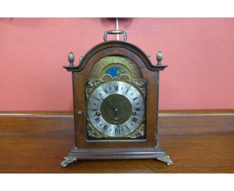 A Franz Hermle mahogany bracket clock