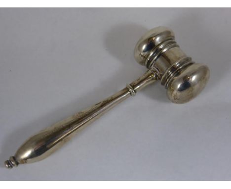 SILVER AUCTIONEER'S GAVEL