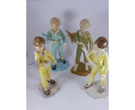 3 ROYAL WORCESTER (1 AF) AND ONE OTHER PARAKEET BOY FIGURES