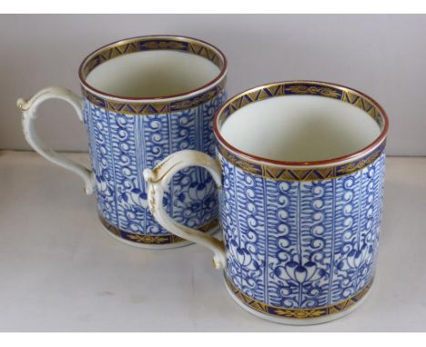 PR. WORCESTER ROYAL LILY (PREVIOUSLY DESCRIBED AS QUEEN CHARLOTTE)  PATTERN TANKARDS