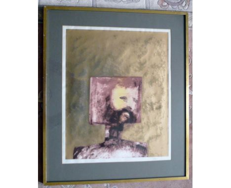 SIR SIDNEY NOLAN, 'NED KELLY' SIGNED AND NUMBERED LITHOGRAPH, PURCHASED MARLBOROUGH GALLERY EARLY 1970S NUMBERED 10/ 65, APPR