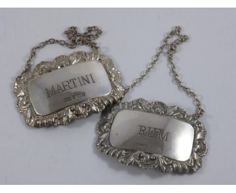 2 SILVER DECANTER LABELS
