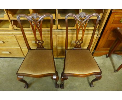 A pair of Chippendale Revival mahogany chairs