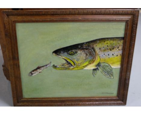 “Lough Corrib Deep Water Escape” – oil on canvas signed M O’Sullivan 1950’s 14” x 18” & 20thC German Fine Art Print “Spring R
