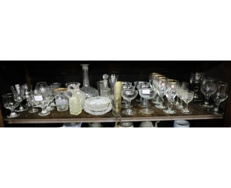 Shelf of glassware – for Irish Coffees, sherry, wine, vinaigrette bottles etc