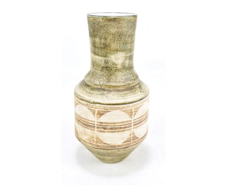ALISON BRIGDEN FOR TROIKA; an 'Urn' vase, painted marks to base, height 25.8cm.Additional InformationSome light wear but good