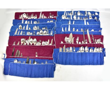 JOHN SANDERSON &amp; SON LTD; a very large quantity of Elizabeth II hallmarked silver Fiddle, Thread and Shell pattern double