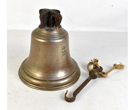 A military gun metal Air Ministry ship's bell, impressed with a crown A.M and dated 1940, height 28cm.Additional InformationW