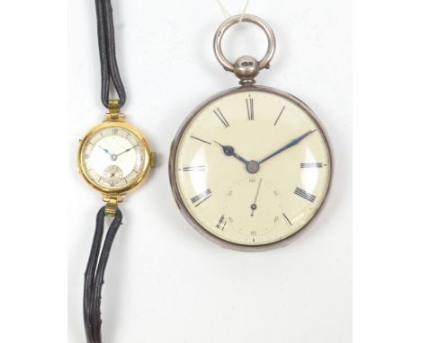 THOMAS BOTT &amp; CO OF LIVERPOOL; a hallmarked silver cased open faced key wind pocket watch, the circular enamelled dial se