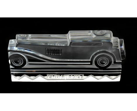 DAUM CRYSTAL; a contemporary glass sculpture 'La Automobile', signed to rim, length 31.5cm.&nbsp;Additional InformationVery m