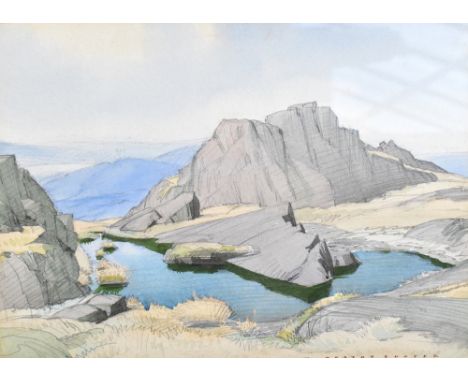 WILLIAM HEATON COOPER (1903-1995); watercolour and pencil, 'Tarn On Pike o Blisco', signed lower right, 27 x 38cm, framed and
