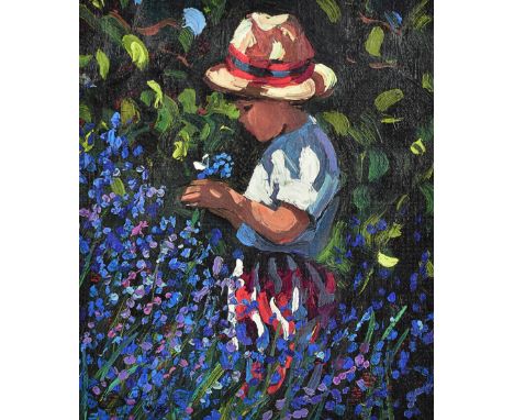 SHEREE VALENTINE DAINES (b. 1959); a limited edition print 'Picking Bluebells', no. 95/195, signed lower left, 29.9 x 22cm, f