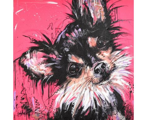 SAMANTHA ELLIS (b.1992); a signed limited edition canvas print, 'Because I'm worth it', no. /295, 50x50 cm, framed. (D)Additi