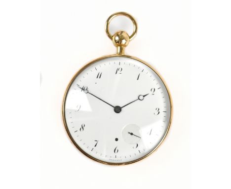 BREGUET; a fine and rare gold cased dumb repeater pocket watch with engraved case, white enamel dial set with Arabic numerals