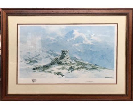 DAVID SHEPHERD CBE FRSA FGRA (1931-2017); a signed limited edition print, 'Snow Leopard', number 852/950, approx 40.5 x 68.5c