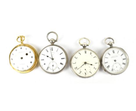 BERTHOUD OF PARIS; a pair cased pocket watch, the circular enamelled dial with Roman numerals (af), together with three hallm