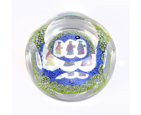 WHITEFRIARS; a 'Three Wise Men' faceted limited edition paperweight, numbered 753, diameter 7cm.Additional InformationMinimal