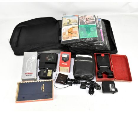 LEITZ; a Canadian Ltd stereoviewer, boxed, a case of Viewmaster stereoslides (over 400), and a Viewmaster album with slides i