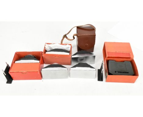 ZEISS; three Steritar beam splitter 812 (two boxed, one unboxed), two Steritar beam splitter 813 (one boxed), and a single be