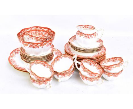 FOLEY &amp; WILEMAN; a floral decorated part tea service, with printed marks and pattern no.4346 (several items af).Additiona