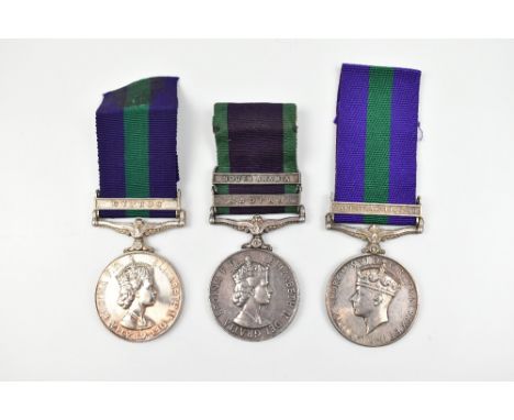 A George VI General Service Medal with 'Palestine 1945-48' clasp awarded to Ec. 13962 Pte. K. Fandiso. A.P.C., an Elizabeth I