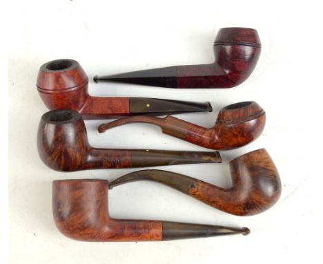 DUNHILL; three 'Bruyere' pipes and single 'Amber Root', 'Russet' and 'Inner Tube' examples (6).&nbsp;Additional InformationLi