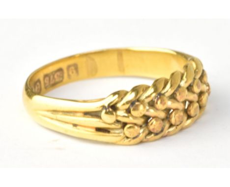 A 9ct yellow gold ring, size L 1/2, approx 2.7g.