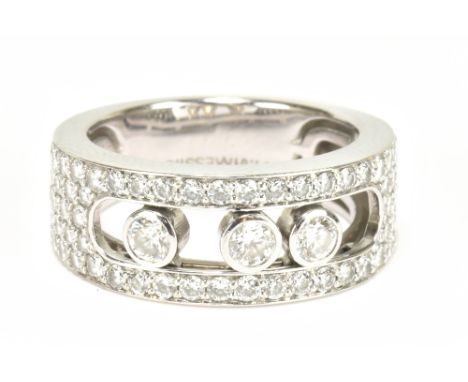 MESSIKA; an 18ct white gold and diamond set 'Move Classic Pavé' ring, total diamond weight approx 1.01cts, size I, approx 6g.