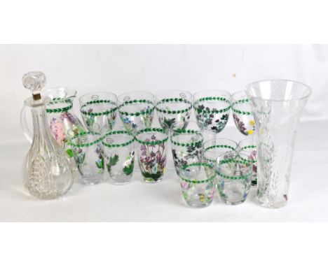 A quantity of glass including a boxed Stuart glass vase, modern Portmeirion glasses and a decanter.Additional InformationThe 
