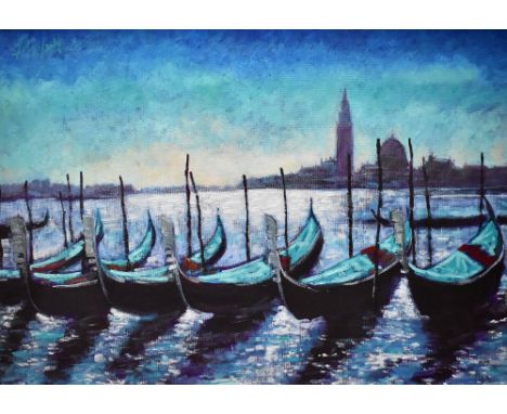 TIMMY MALLETT; signed limited edition print, 'Gondolas at Rest', no.62/195, signed verso, 45.7 x 71.2cm, framed. (D)Additiona